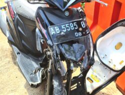 Melaju Terlalu ke Kanan Yamaha Mio Tabrak Yamaha Lexi Dijalan Yogyakarta-Wonosari